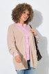 Strickjacke, Rippstrick, offene Form, Langarm