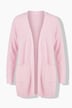 Strickjacke, Rippstrick, offene Form, Langarm