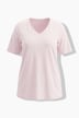 T-shirt, klasyczny krój, dekolt w szpic, krótki rękaw