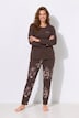 Pyjama, ornamenten, ronde hals, lange mouwen, modalmix