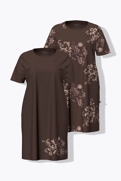 Bigshirts, 2-pak med rund hals og korte ærmer