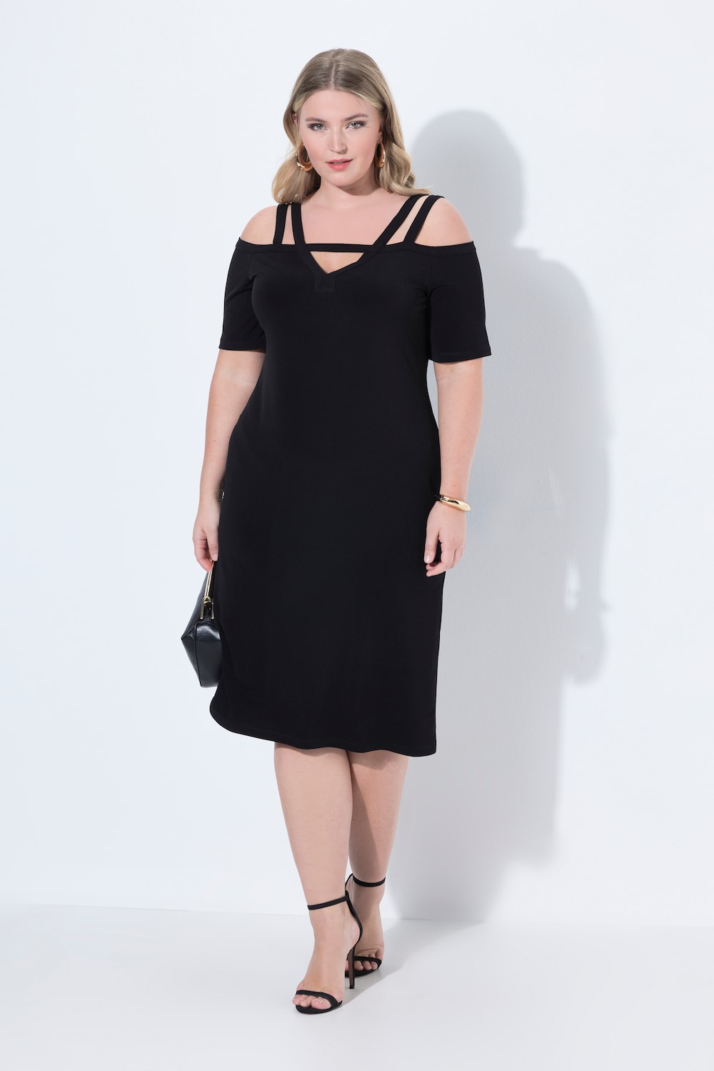 ColdShoulder-jurk, schouderbandjes, vleermuismouwen