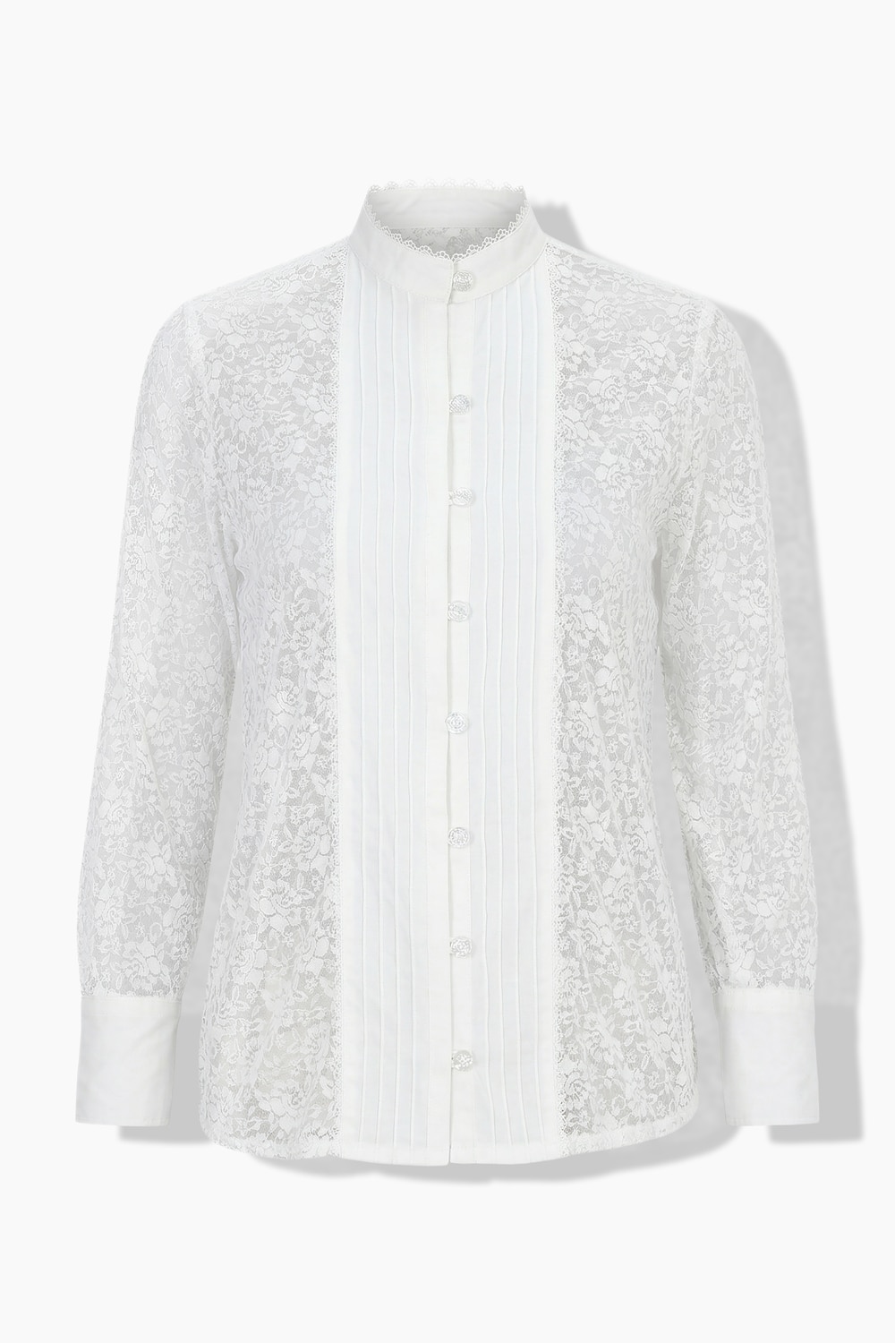Bluse, Spitze, Stehkragen, Langarm