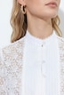 Bluse, Spitze, Stehkragen, Langarm