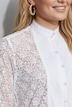 Bluse, Spitze, Stehkragen, Langarm