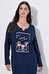 Lot de 2 chemises de nuit / grands T-shirts, col tunisien, manches longues