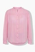 Bluse, Streifen, A-Linie, Volant-Ausschnitt, Langarm