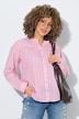 Bluse, Streifen, A-Linie, Volant-Ausschnitt, Langarm