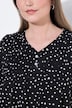 T-shirt i A-linje med fold og V-hals