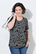T-Shirt, Zierfalten, A-Linie, Herzausschnitt, Halbarm