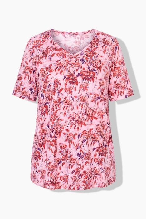 Painted Rose Print Short Sleeve Tee