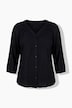 Bluse, A-Linie, geraffter V-Ausschnitt, 3/4-Arm