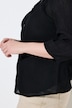 Bluse, A-Linie, geraffter V-Ausschnitt, 3/4-Arm
