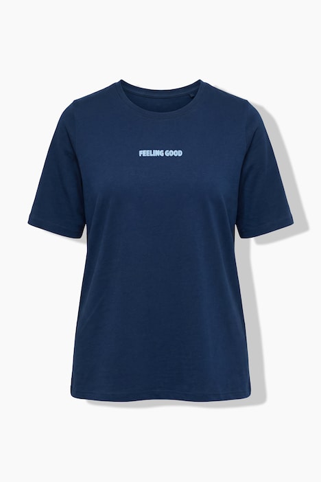 T-shirt med motivtryk, klassisk pasform og rund hals