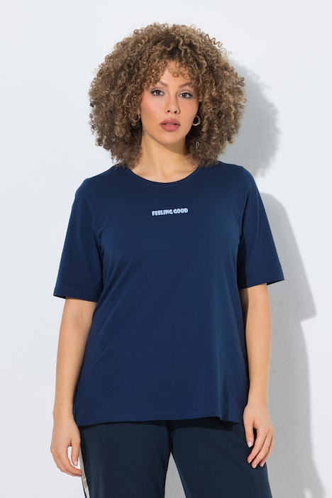 T-shirt med motivtryk, klassisk pasform og rund hals