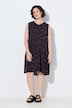 Kleid, Blüten, A-Linie, V-Ausschnitt, ärmellos