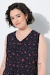 Kleid, Blüten, A-Linie, V-Ausschnitt, ärmellos