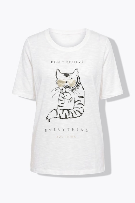 T-Shirt, Katze, Oversized, Rundhals, Halbarm
