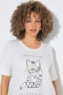 T-Shirt, Katze, Oversized, Rundhals, Halbarm