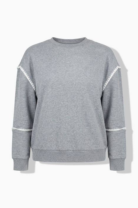 Sweater, Häkel-Details, Classic, Rundhals, Halbarm