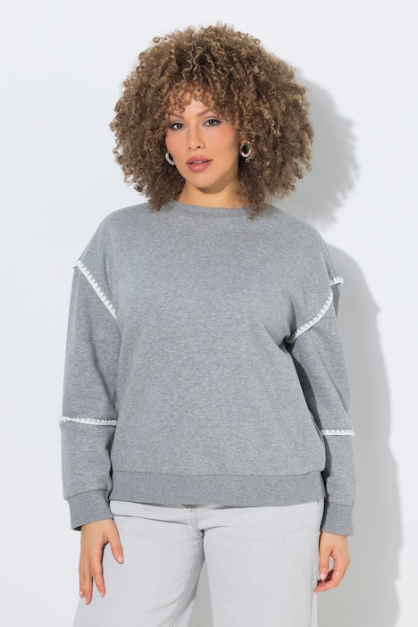 Sweater, Häkel-Details, Classic, Rundhals, Halbarm