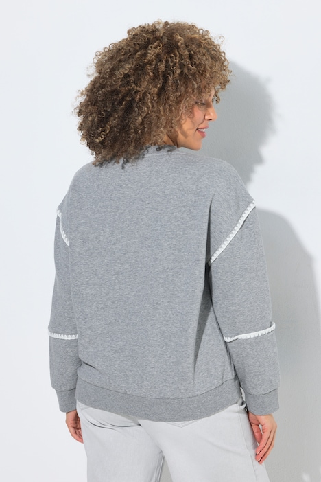 Sweater, Häkel-Details, Classic, Rundhals, Halbarm
