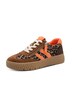 Leather trainers, Tamaris Comfort, animal print, removable footbed