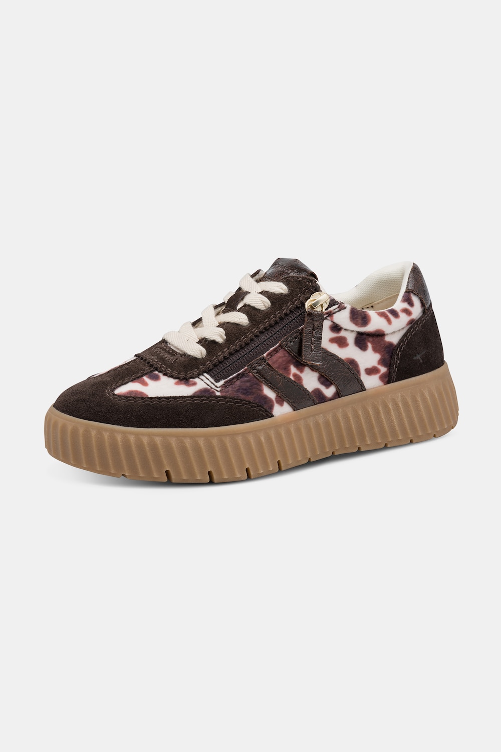 Leder-Sneaker, Tamaris Comfort, Animal, Wechselfussbett
