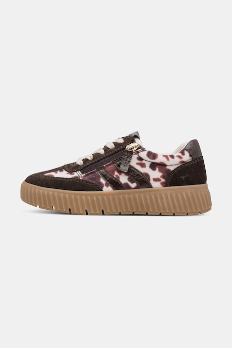 Leder-Sneaker, Tamaris Comfort, Animal, Wechselfußbett