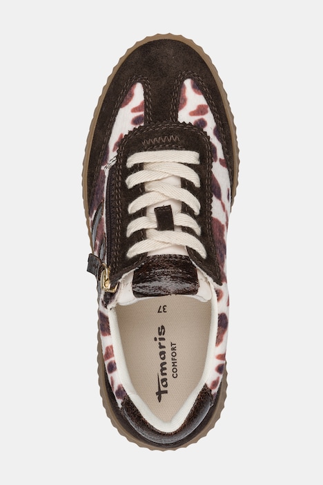 Leder-Sneaker, Tamaris Comfort, Animal, Wechselfußbett