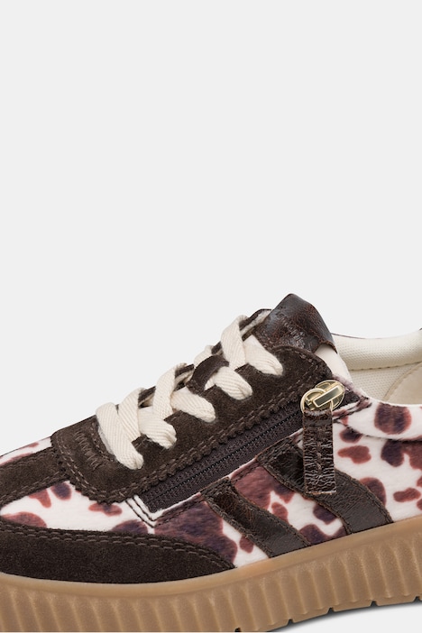 Leder-Sneaker, Tamaris Comfort, Animal, Wechselfußbett