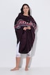 Homewear-Poncho, Plüsch, Norwegermuster, Kragen