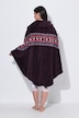 Homewear-Poncho, Plüsch, Norwegermuster, Kragen