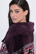 Homewear-Poncho, Plüsch, Norwegermuster, Kragen