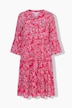 Kaftan-Kleid, Volants, Tunika-Ausschnitt, 3/4-Arm
