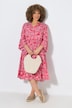 Kaftan-Kleid, Volants, Tunika-Ausschnitt, 3/4-Arm