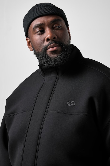 Scuba-Jacke, oversized, Stehkragen, Zipper, bis 8 XL