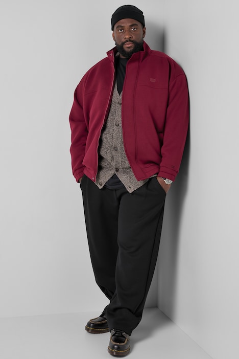 Scuba-Jacke, oversized, Stehkragen, Zipper, bis 8 XL