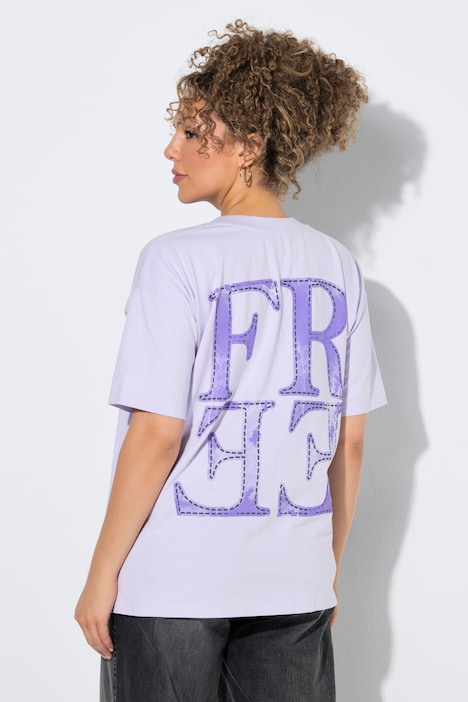 T-Shirt, Rückendruck, Oversized, Rundhals, Halbarm