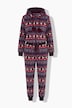 Homewear-Overall, Norwegermuster, Kapuze, Langarm