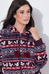Homewear-Overall, Norwegermuster, Kapuze, Langarm