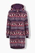 Homewear-Bademantel, Plüsch, Norwegermuster, Langarm