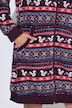 Homewear-Bademantel, Plüsch, Norwegermuster, Langarm