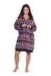 Homewear-Bademantel, Plüsch, Norwegermuster, Langarm