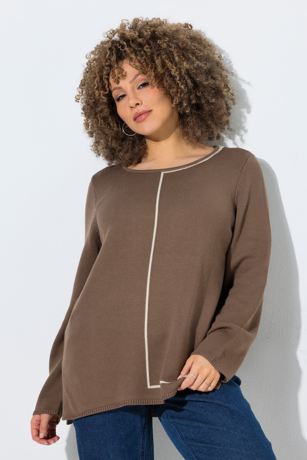 Pullover, Zierlinien, Rundhals, Langarm