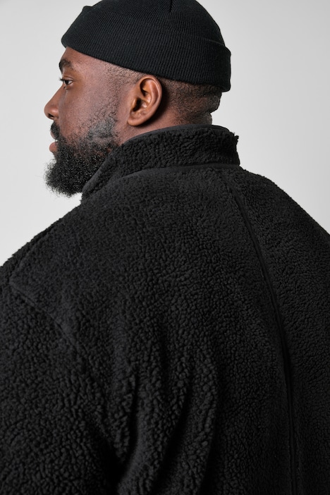 Teddyjacke, lässige Passform, Stehkragen, Saum-Tunnelzug, bis 8 XL