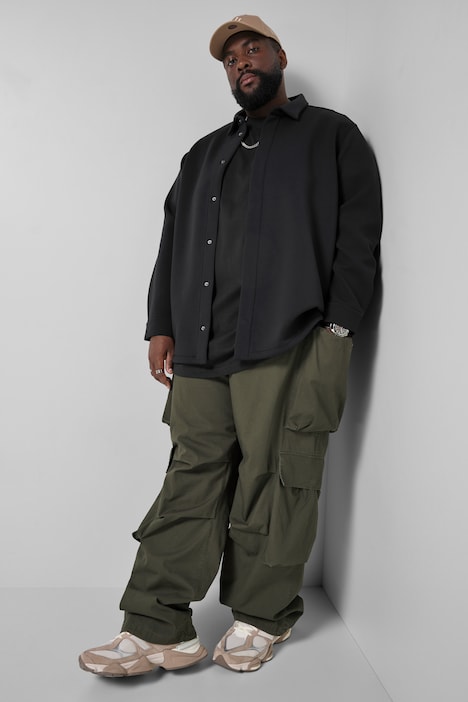 Overshirt, Scuba-Sweat, Langarm, Kentkragen, bis 8 XL