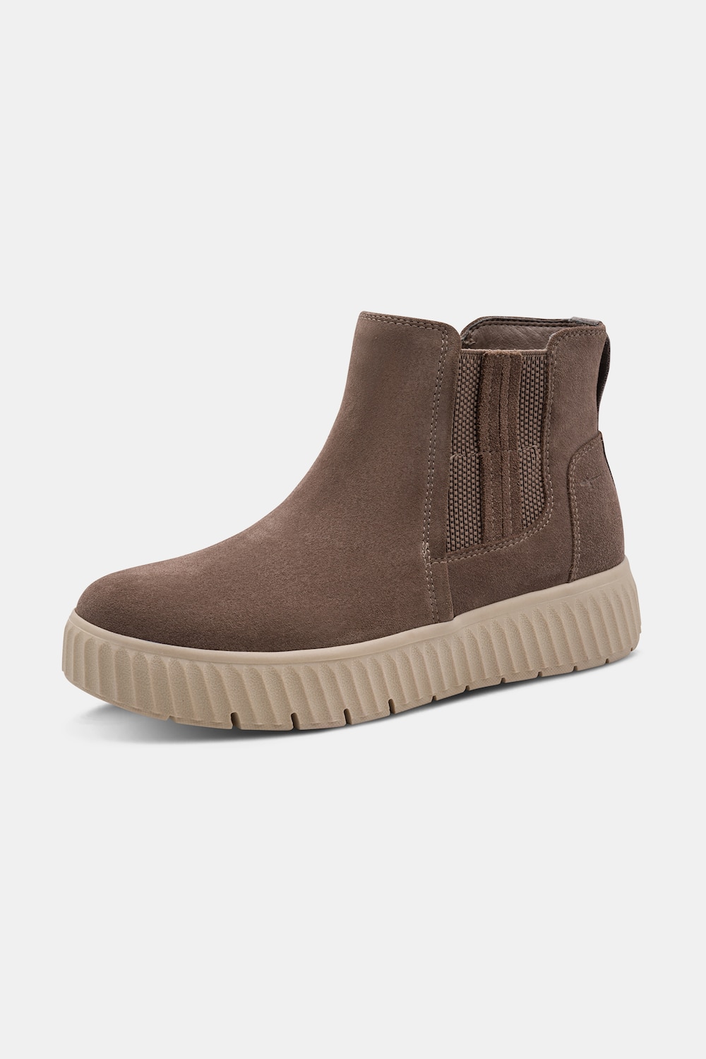 Leder-Chelseaboots, Tamaris Comfort, Veloursleder, Wide Fit