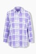 Chemisier à carreaux oversize, col chemise et manches longues
