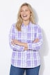 Karobluse, oversized, Hemdkragen, Langarm